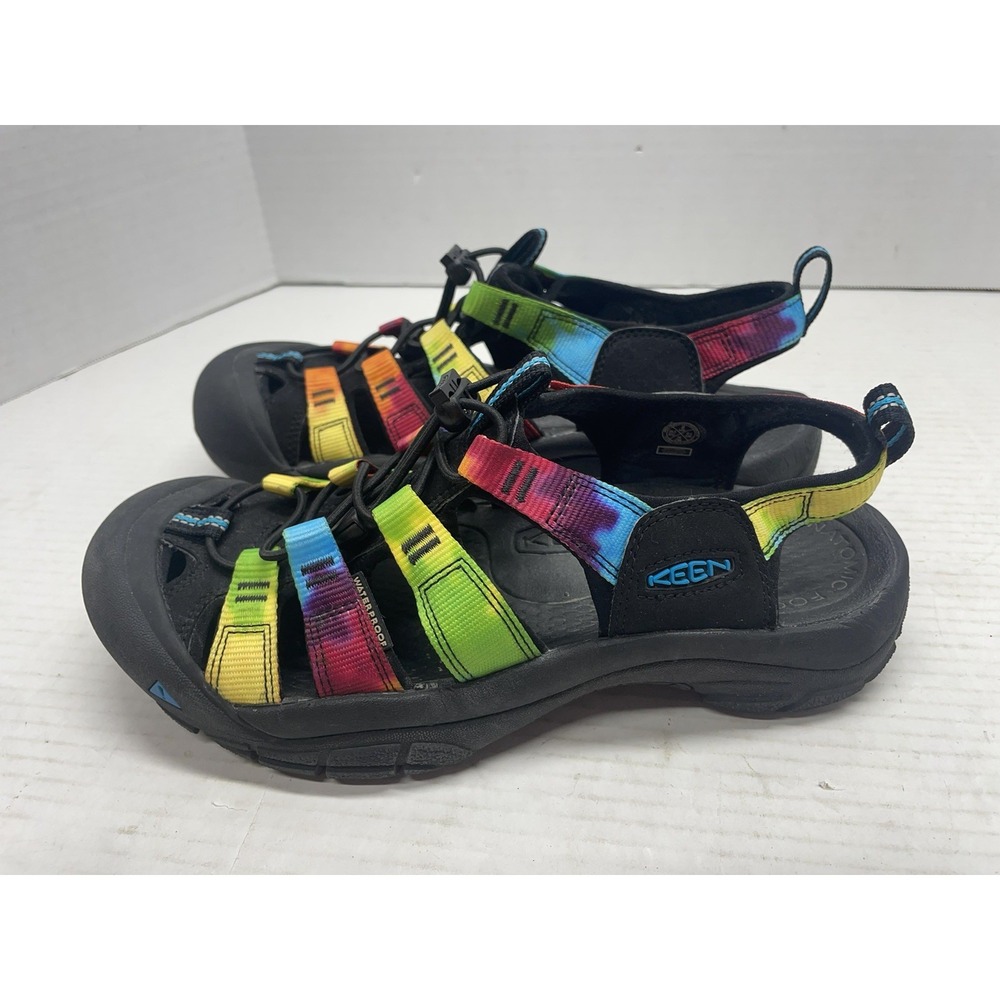 Keen Newport Retro Hiking Sandals Tie Dye Closed Toe Bungee Cinch-Women's Size 9